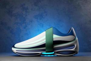 Sneaker premium 3d Render Object isolated on a blue background photo