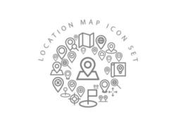 Location icon set design on white background. vector