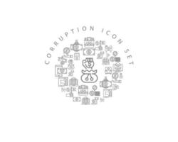 Corruption icon set design on white background. vector