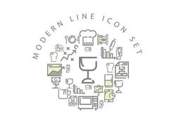 Modern line icon set design on white background icon set design on white background vector