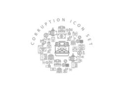 Corruption icon set design on white background. vector