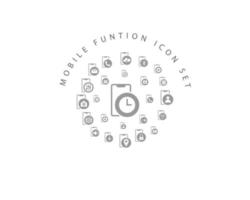diseño de conjunto de iconos de función móvil sobre fondo blanco. vector