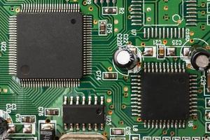 Computer circuit board, electronic technology background. photo