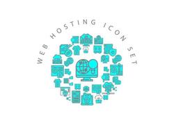 Web hosting icon set design on white background. vector