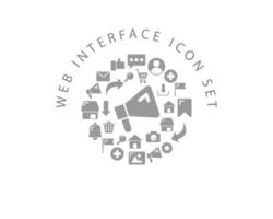 Web interface icon set design on white background. vector