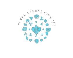 Human organs icon set design on white background. vector