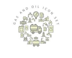 Gas and oil icon set design on white background. vector