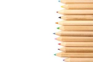 Color pencils on white background. Free space for text photo