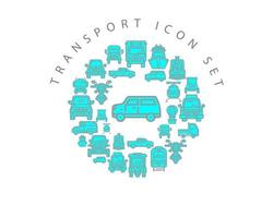 diseño de conjunto de iconos de transporte sobre fondo blanco. vector