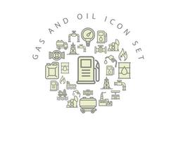 Gas and oil icon set design on white background. vector