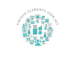 Fintech elements icon set design on white background vector