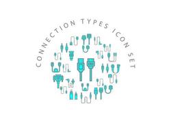 Connection types icon set design on white background vector