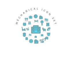 Mechanical icon set design on white background. vector