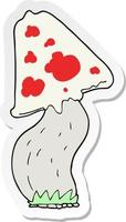 sticker of a cartoon mushroom vector