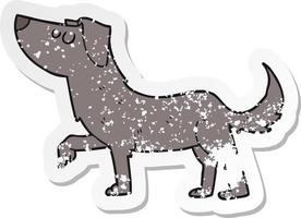 retro distressed sticker of a cartoon dog vector