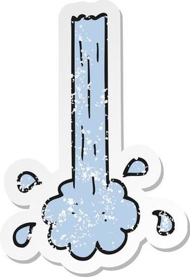 retro distressed sticker of a cartoon pouring water