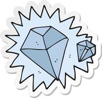 sticker of a cartoon diamonds vector