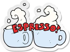 sticker of a cartoon espresso vector