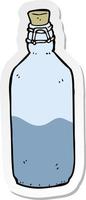 sticker of a cartoon water bottle vector