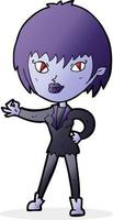 cartoon vampire girl vector