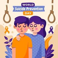 concepto mundial de prevención del suicidio vector