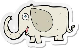 sticker of a cartoon baby elephant vector