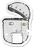 pegatina retro angustiada de una cabeza de robot de dibujos animados vector
