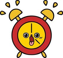 cute cartoon alarm clock vector