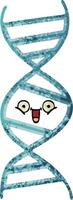 retro illustration style cartoon DNA strand vector