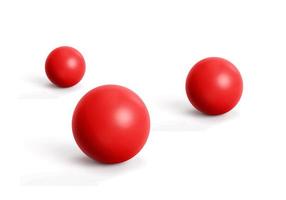 Three red rubber balls isolated on white background. 3d render photo