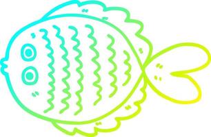 cold gradient line drawing cartoon flat fish vector