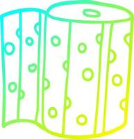 cold gradient line drawing cartoon kitchen roll vector