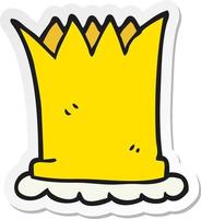 sticker of a cartoon crown vector