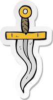 sticker of a cartoon dagger tattoo vector