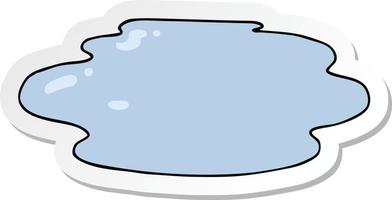 sticker of a cartoon puddle of water vector