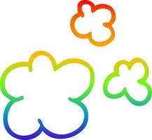 rainbow gradient line drawing cartoon smoke puffs vector