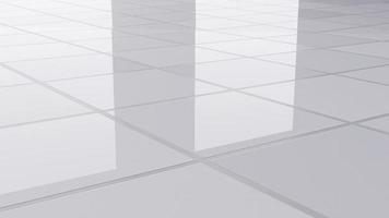 white ceramic floor tiles for bedroom decoration. 3d render photo