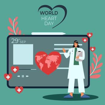 World heart day flat illustration vector