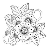 fondo floral con flor mehndi. ornamento decorativo en estilo étnico oriental. libro de colorear. vector