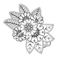 Floral Background with mehndi flower. Decorative ornament in ethnic oriental style. Coloring book. vector