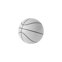 White basketball ball isolated on white background. 3d rendering photo