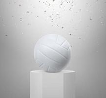 exhibiciones de voleibol, el foco ilumina el pedestal. diseño para pancarta, afiche del campeonato nacional foto