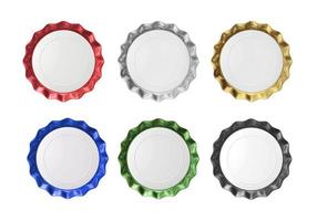 Beer bottle cap isolated on white background. 3d render photo