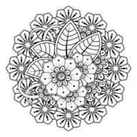 fondo floral con flor mehndi. ornamento decorativo en estilo étnico oriental. libro de colorear. vector