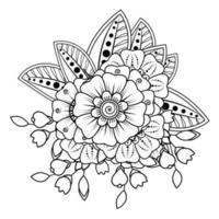 Floral Background with mehndi flower. Decorative ornament in ethnic oriental style. Coloring book. vector