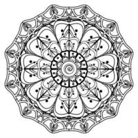 Floral Background with mehndi flower. Decorative ornament in ethnic oriental style. Coloring book. vector
