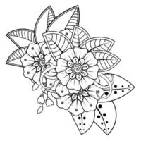 Floral Background with mehndi flower. Decorative ornament in ethnic oriental style. Coloring book. vector