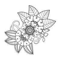 Floral Background with mehndi flower. Decorative ornament in ethnic oriental style. Coloring book. vector