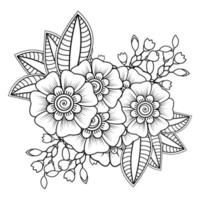 Floral Background with mehndi flower. Decorative ornament in ethnic oriental style. Coloring book. vector