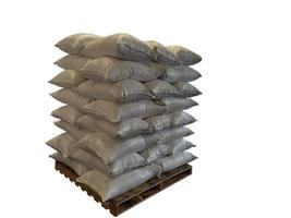 White hemp sack Packing chemical fertilizer, sugar, flour, rice waiting for delivery on the  White Background photo